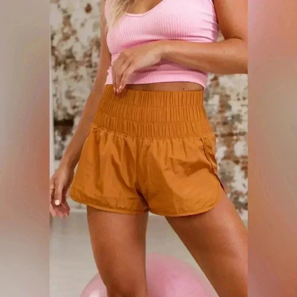 NEW Free People Movement The Way Home High-rise Smocked Waistband Size S